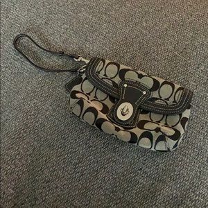 Coach black wristlet